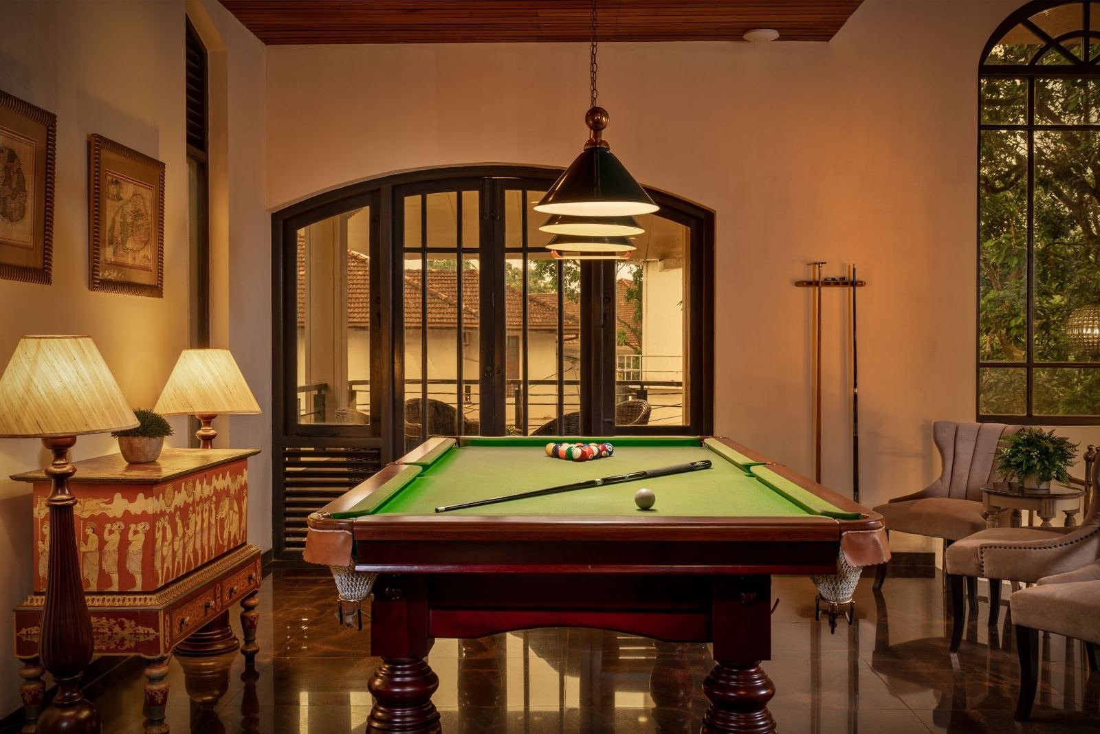 Billiards room at Clove Villa